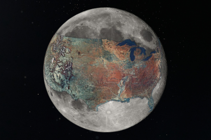 United States Overlaid the Moon