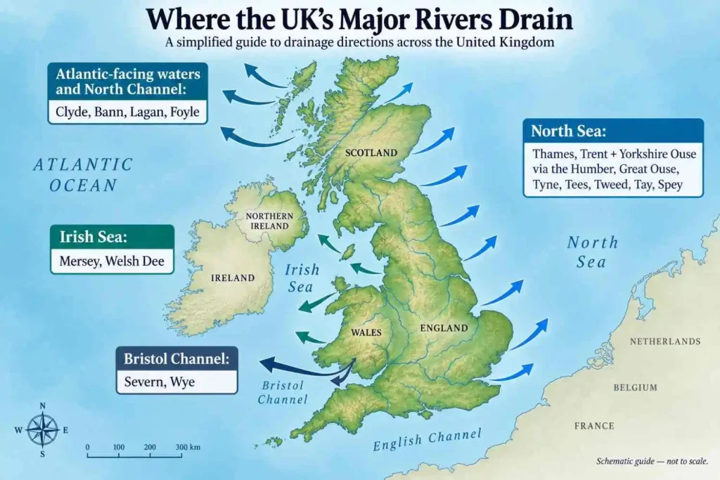 How Uplands Shape UK Drainage