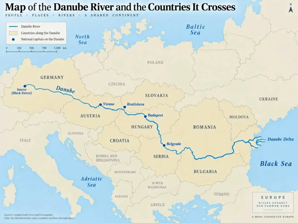 Rivers That Cross the Most European Countries