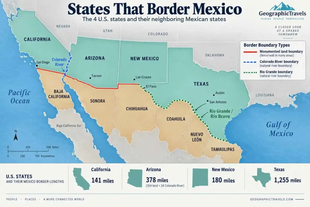 Which States Border Mexico